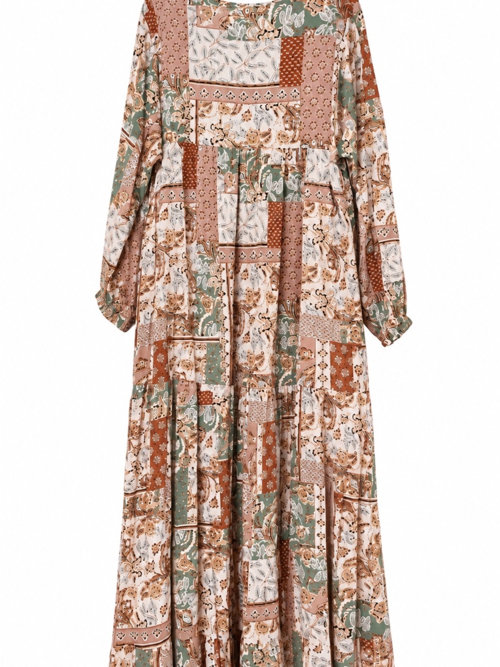 Boho Maxi Patchwork Boutique Dress - Picture 2 of 2